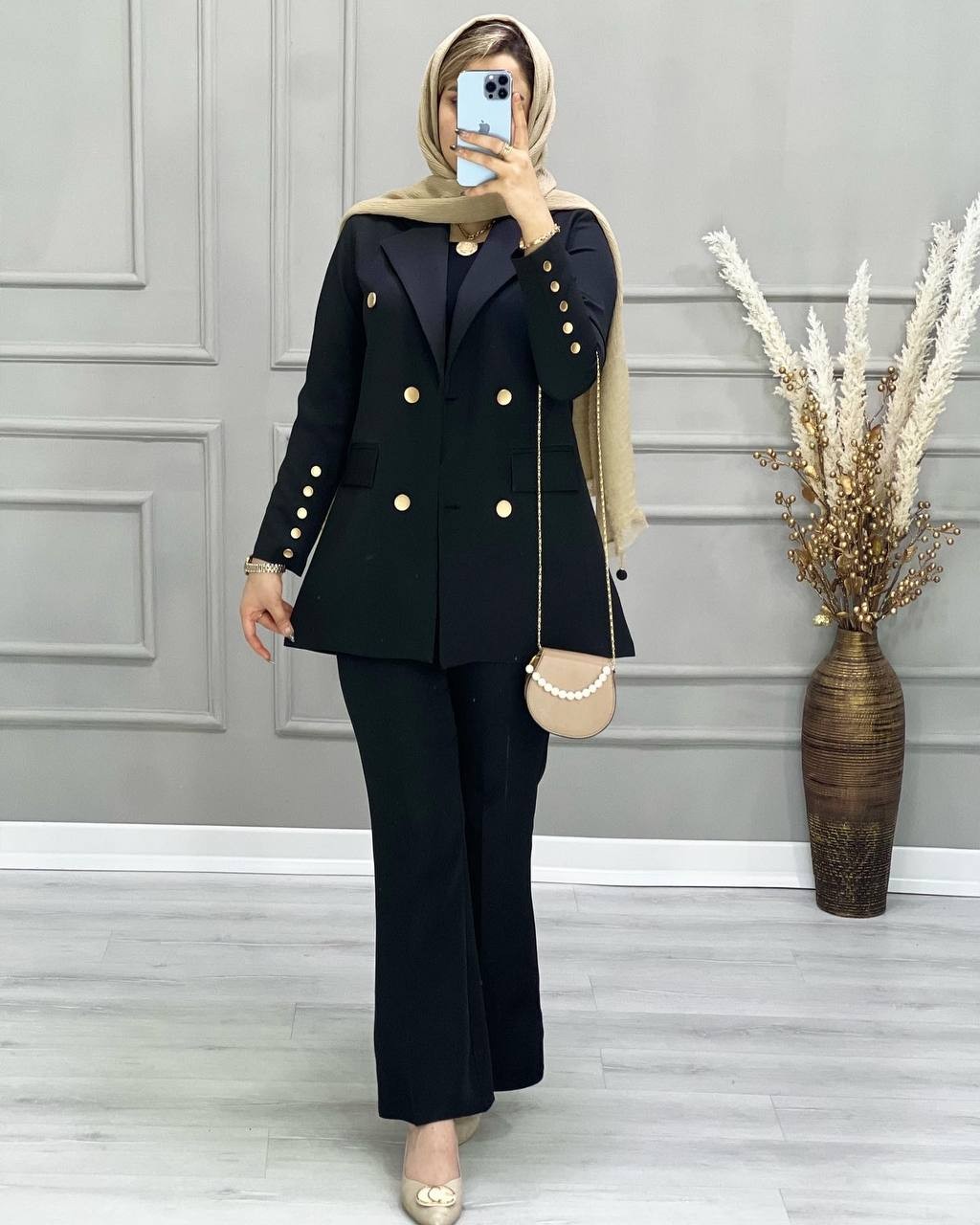 1155_کت و شلوار مزونی تیفانی مشکی