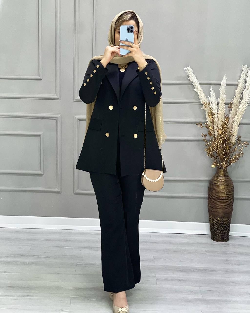 1155_کت و شلوار مزونی تیفانی مشکی