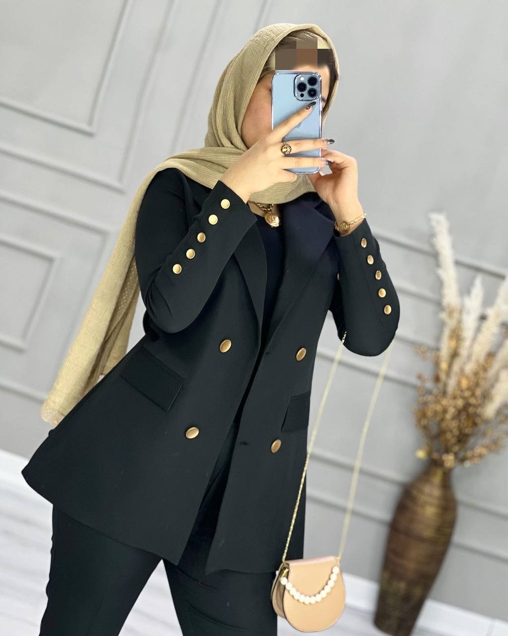 1155_کت و شلوار مزونی تیفانی مشکی