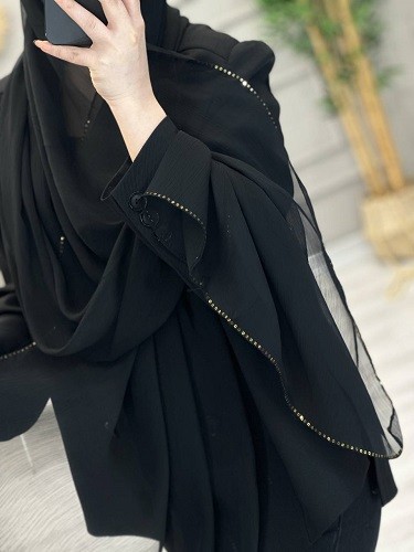 0229- شال حریر ابریشم پولکی