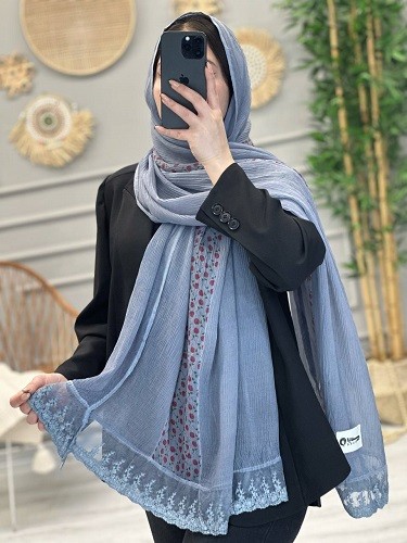 0231- شال حریر برشکا گلدار