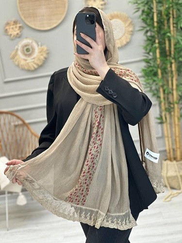 0231- شال حریر برشکا گلدار