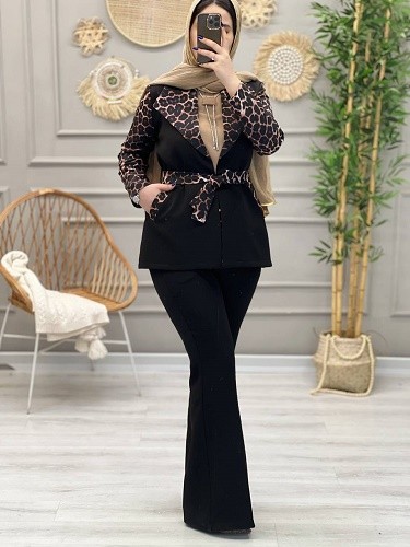 1169- کت مزونی پلنگی