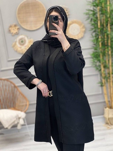 1194- مانتو ژاکارد مرواریدی