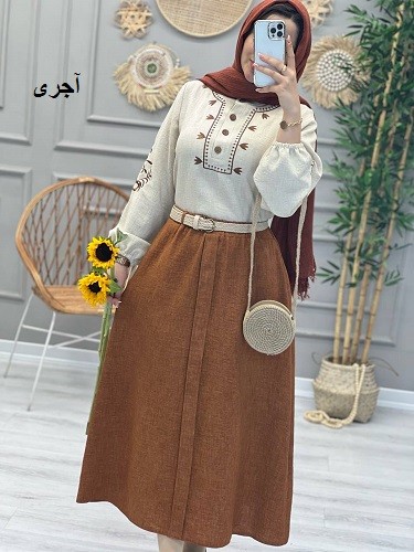 1196- ست شومیز دامن گلدوزی