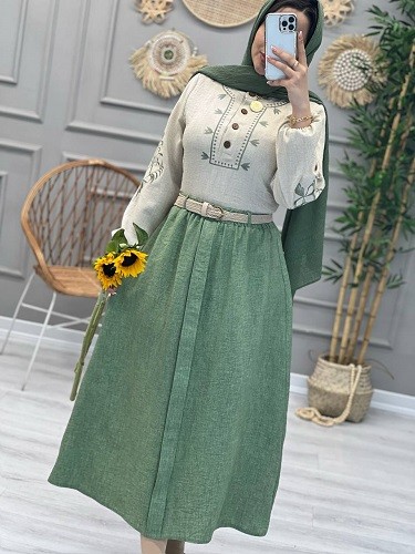 1196- ست شومیز دامن گلدوزی