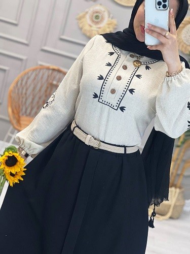 1196- ست شومیز دامن گلدوزی