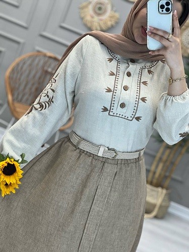 1196- ست شومیز دامن گلدوزی