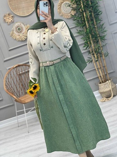 1196- ست شومیز دامن گلدوزی