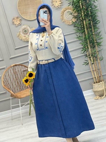 1196- ست شومیز دامن گلدوزی