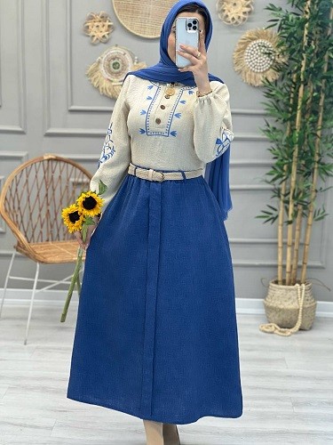 1196- ست شومیز دامن گلدوزی