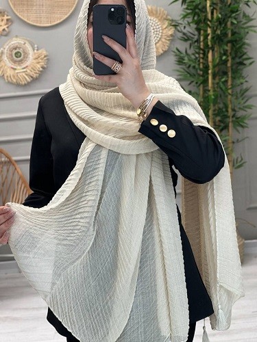 0252- شال لینن پلیسه