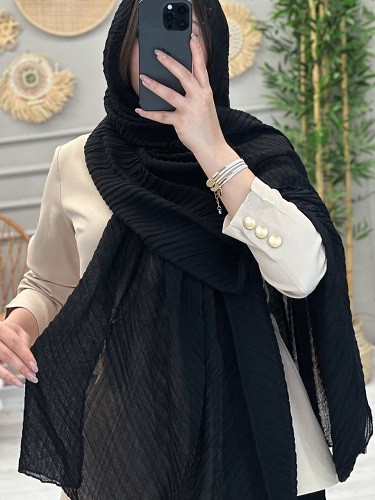 0252- شال لینن پلیسه