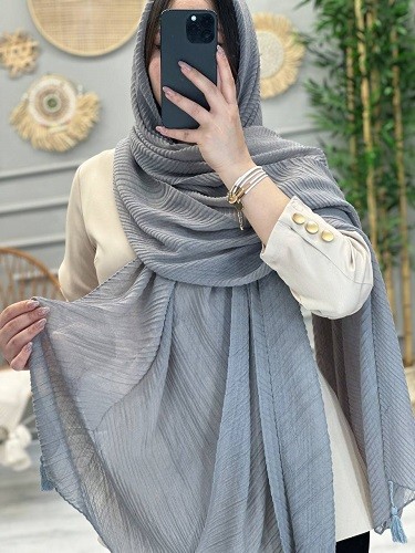 0252- شال لینن پلیسه