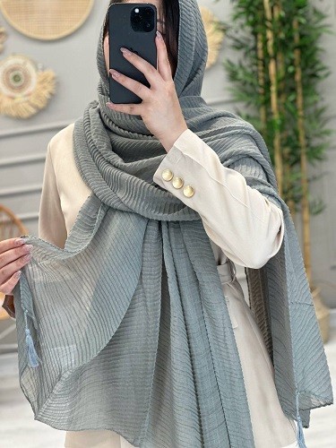 0252- شال لینن پلیسه