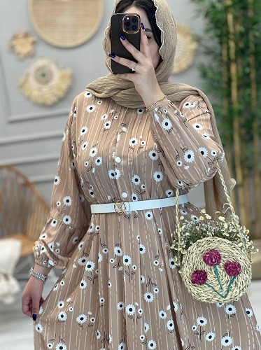 1211-پیراهن بلند بابونه