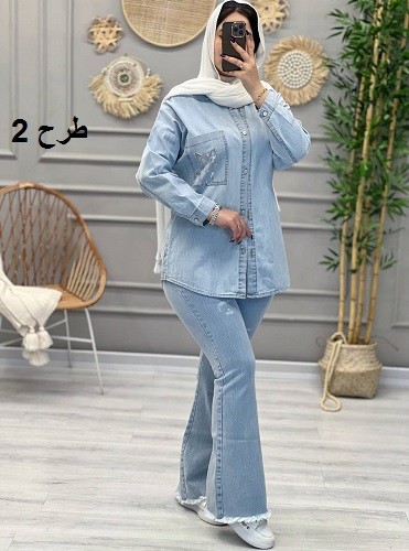 1215- کت جین نگینی