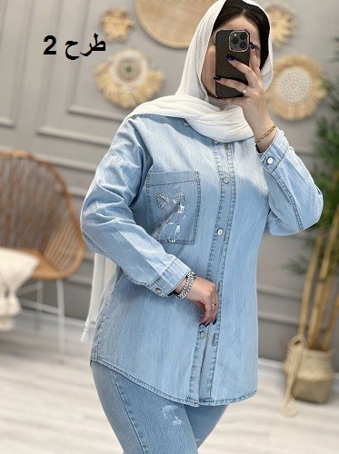 1215- کت جین نگینی