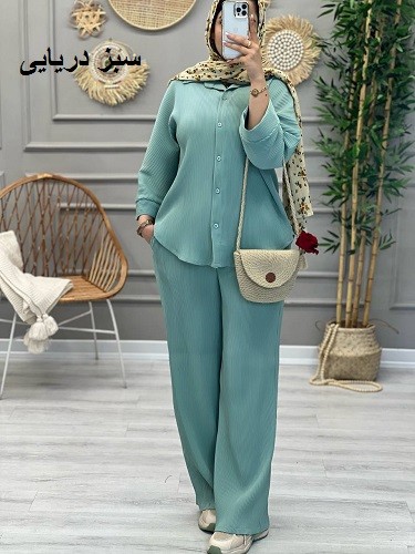 1217- ست شومیز شلوار پلیسه