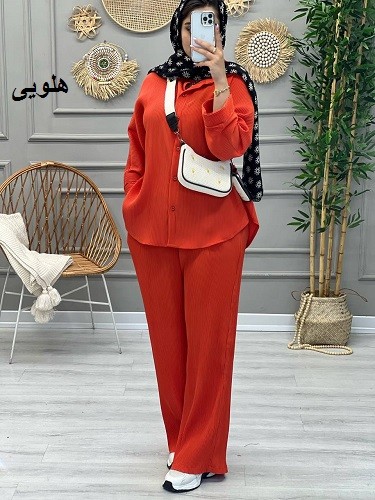 1217- ست شومیز شلوار پلیسه