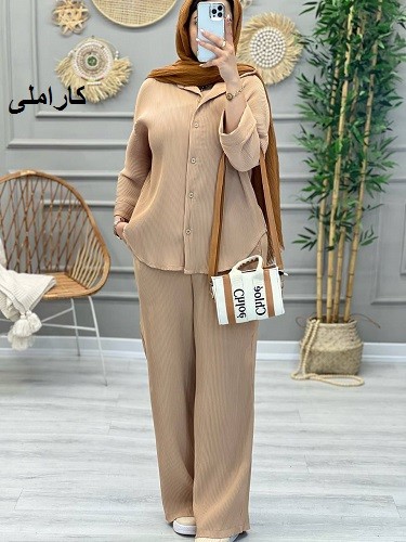 1217- ست شومیز شلوار پلیسه