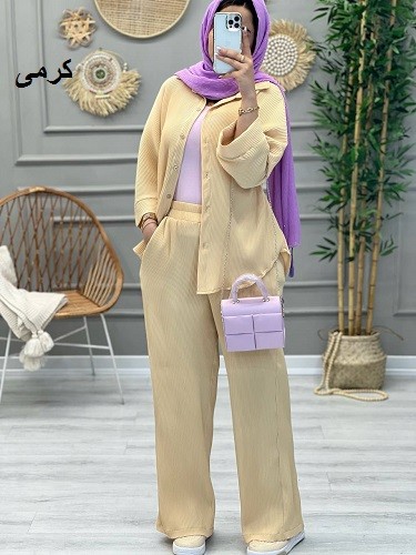 1217- ست شومیز شلوار پلیسه