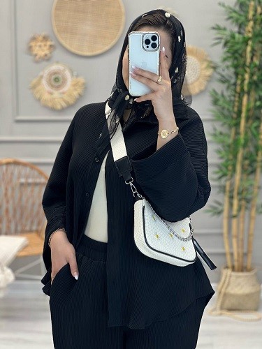 1217- ست شومیز شلوار پلیسه