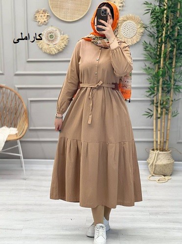 1228_مانتو پیراهنی ارکیده