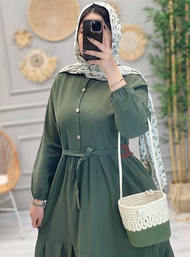 1228_مانتو پیراهنی ارکیده