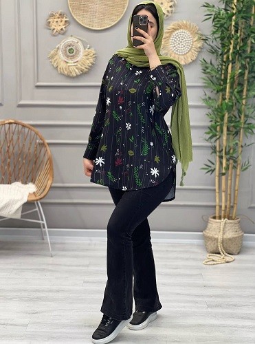 1234- مانتو شومیزی گلبرگ