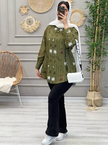 1234- مانتو شومیزی گلبرگ