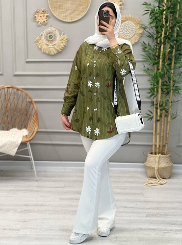 1234- مانتو شومیزی گلبرگ