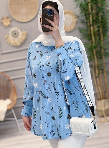 1234- مانتو شومیزی گلبرگ