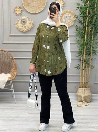 1234- مانتو شومیزی گلبرگ