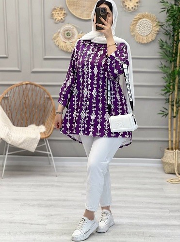 1240- مانتو شومیزی طرحدار