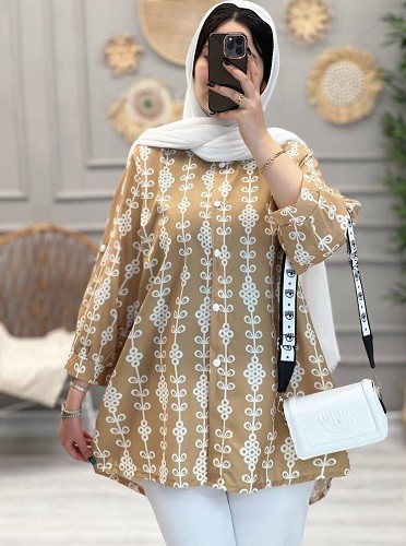 1240- مانتو شومیزی طرحدار