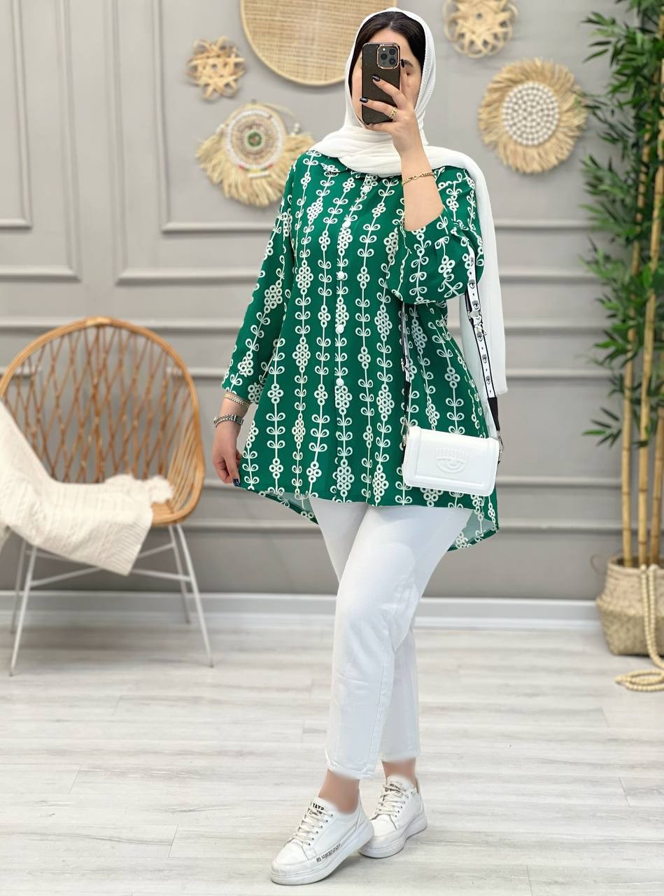 1240- مانتو شومیزی طرحدار