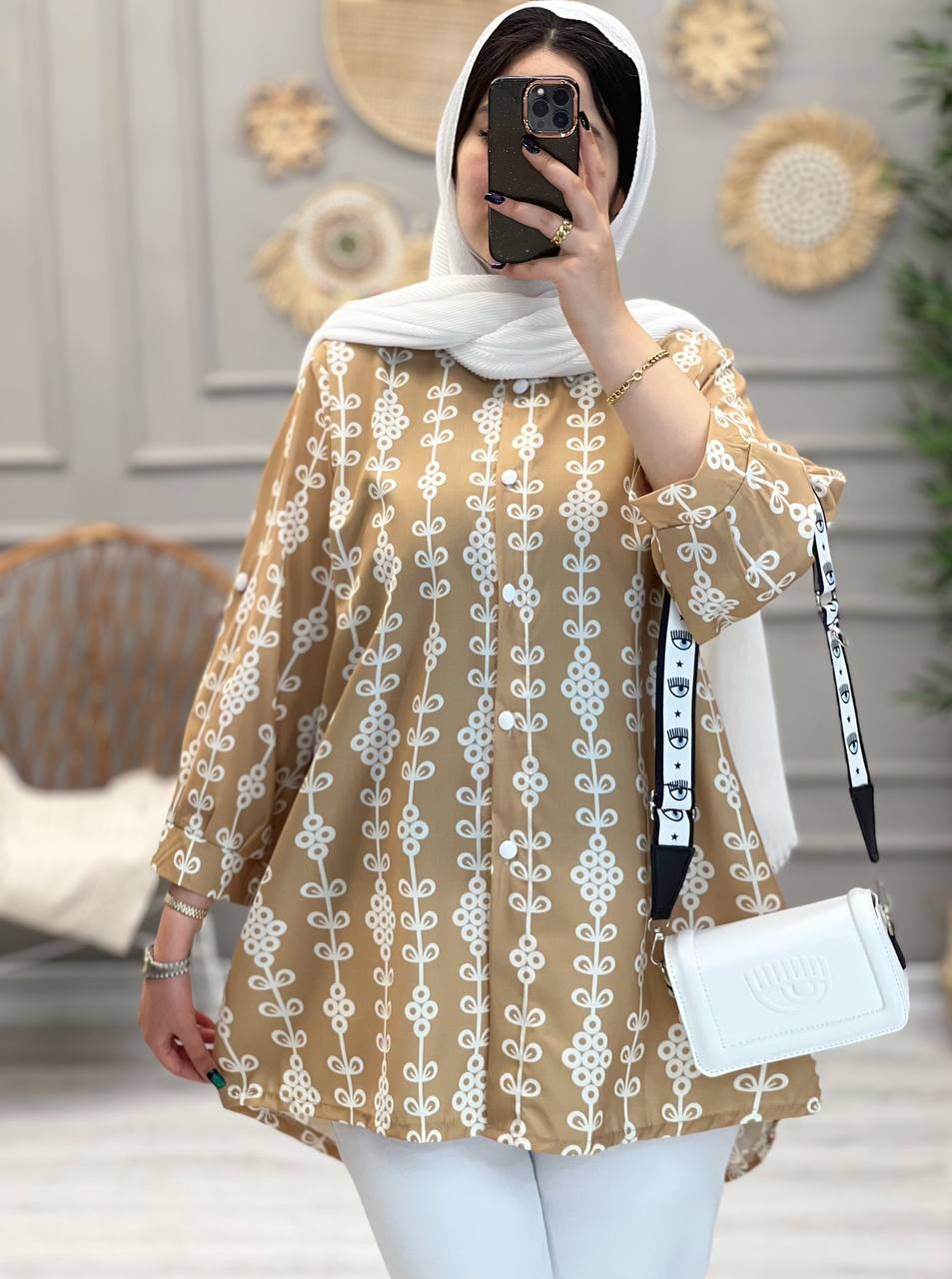 1240- مانتو شومیزی طرحدار