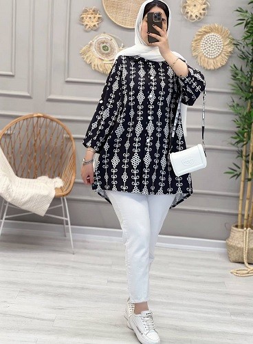 1240- مانتو شومیزی طرحدار