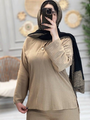 1246- ست شومیز شلوار نیلای