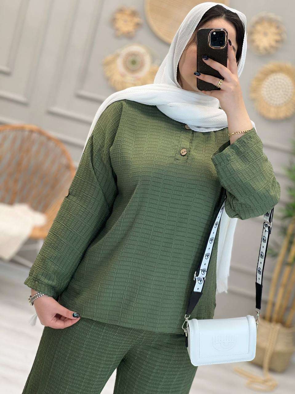 1246- ست شومیز شلوار نیلای