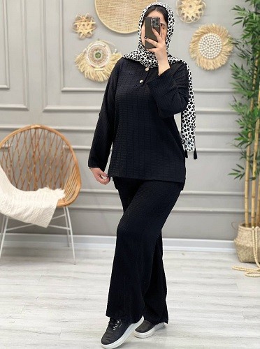 1246- ست شومیز شلوار نیلای