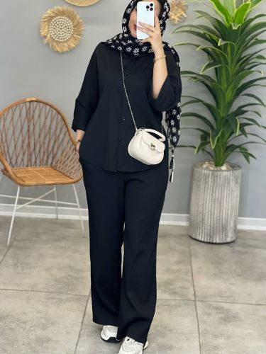 1414- ست شومیز شلوار پیلیسه