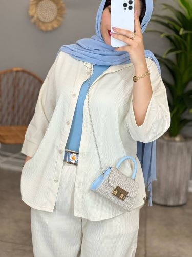 1414- ست شومیز شلوار پیلیسه