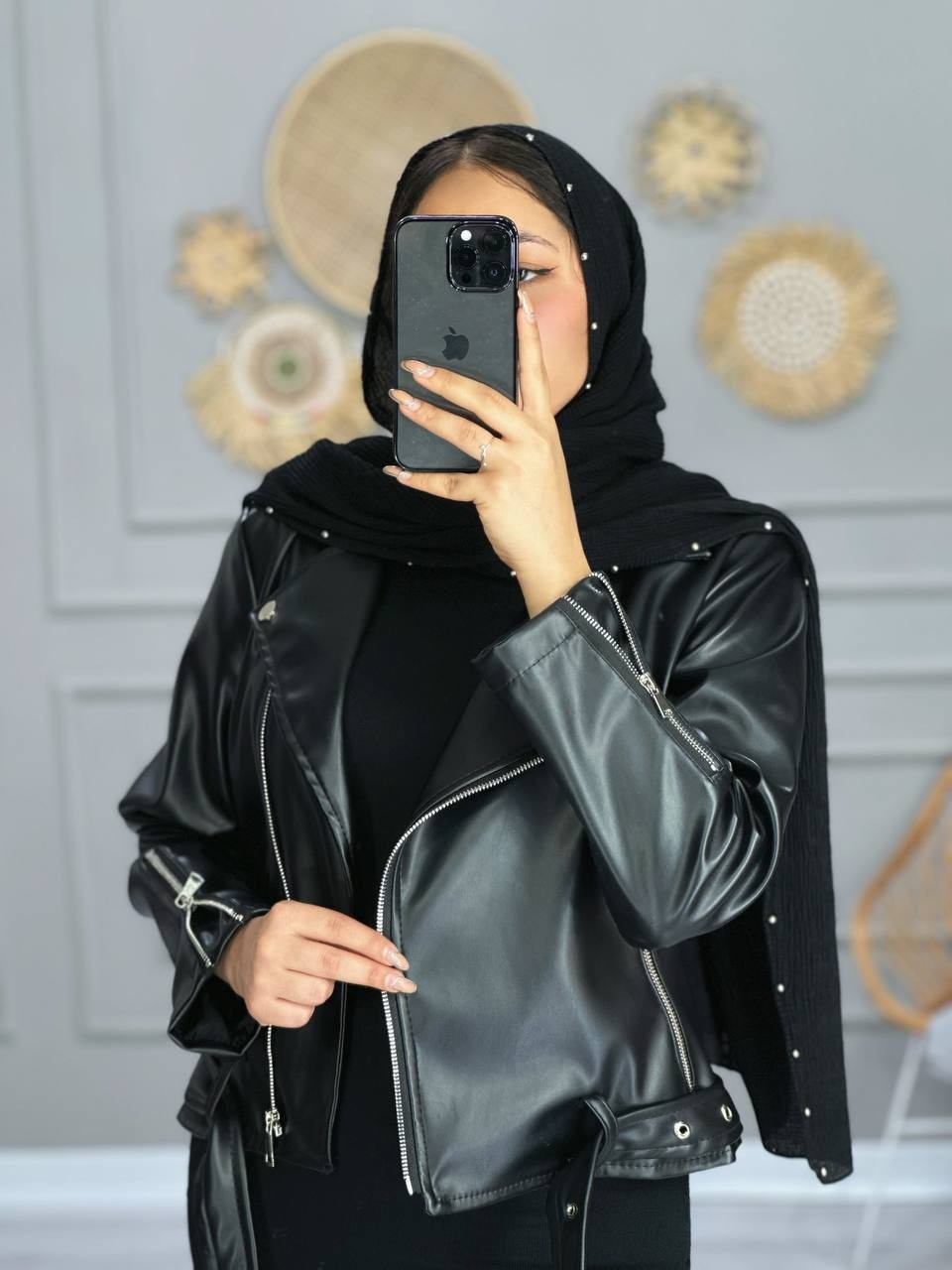 0826-کت چرم ماوی