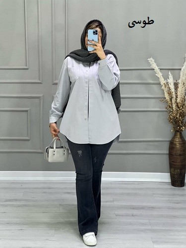 0635_ مانتو شومیزی جین رنگی