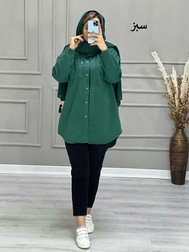 0635_ مانتو شومیزی جین رنگی