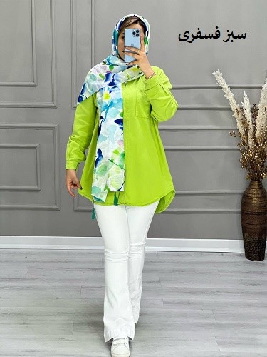 0635_ مانتو شومیزی جین رنگی