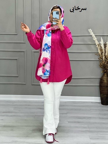 0635_ مانتو شومیزی جین رنگی