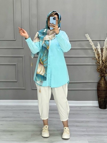 0635_ مانتو شومیزی جین رنگی